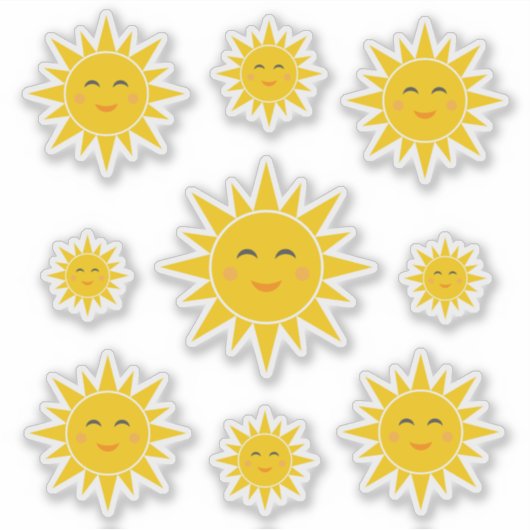 Suns doux et souriants Autocollants en vinyle tail (Devant)