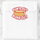 Suns Out Buns Ronde Sticker (Tas)