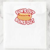 Suns Out Buns Vierkante Sticker (Tas)
