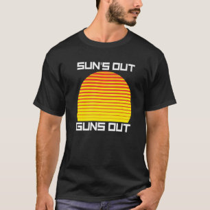 Sun's Out Pistool Striped Sunset Muscle Retro Su T-shirt