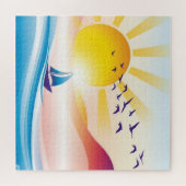 Sun's song over gentle waves legpuzzel (Horizontaal)