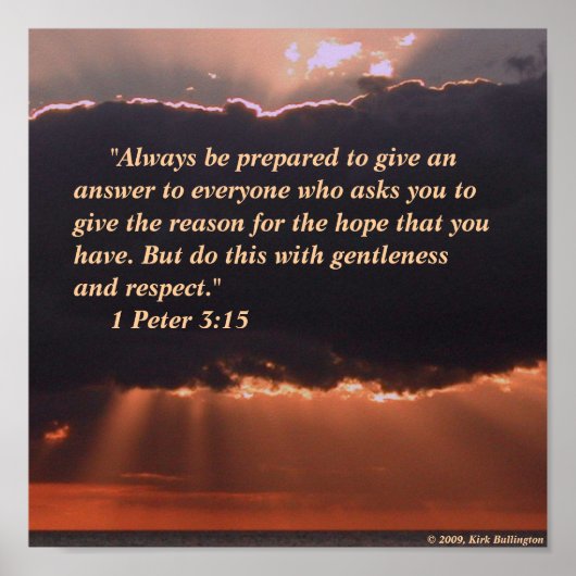 Sunset — 1 Peter 3:15 Poster (Voorkant)