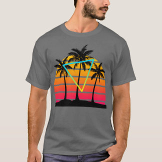 Sunset 80s Palm Tree Art T-shirt