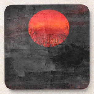 Sunset Abstract schilderen 9 Bier Onderzetter