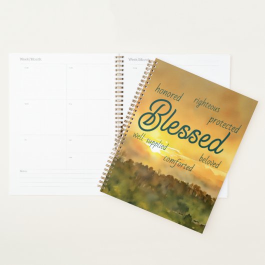 Sunset Affirmations Planner (Devant avec enveloppe)
