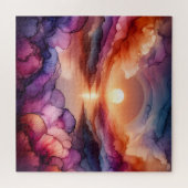 Sunset Alcohol Ink Legpuzzel (Horizontaal)