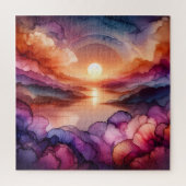 Sunset Alcohol Ink Legpuzzel (Verticaal)