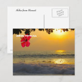 Sunset Aloha uit Hawaii Briefkaart (Voorkant / Achterkant)
