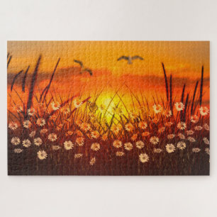 Sunset and Daisies Legpuzzel