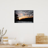 Sunset and Snowy Field Poster (Keuken)