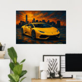 Sunset Apex Auto Poster (Thuiskantoor)
