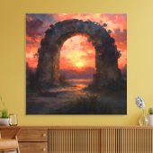 Sunset Arch - Painterly Style Landscape Art Canvas Afdruk (Insitu (Woonkamer))
