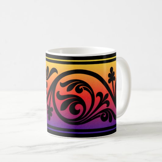Sunset Art Deco Style Mok Cup (Voorkant rechts)
