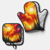 Sunset Art Ovenwant & Pannenlap Set (Voorkant / Achterkant)