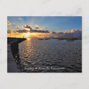 Sunset at Arrecife, Lanzarote, Briefkaart