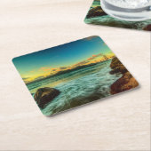 Sunset at Baker Beach Vierkante Kartonnen Onderzetter (Schuin)
