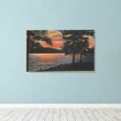 Sunset at Big Beer Lake Canvas Afdruk (Insitu (Houten vloer))