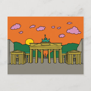 Sunset at Brandenburg Gate in Berlin Briefkaart