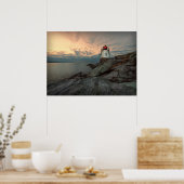 Sunset at Castle Hill Lighthouse Poster (Keuken)