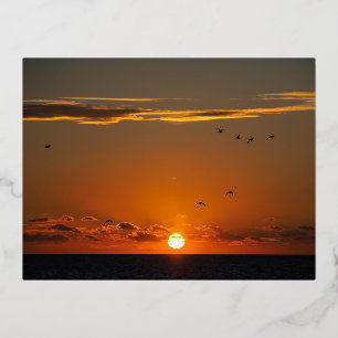 Sunset at Cayeux sur Mer in France Folie Feestdagen Briefkaart