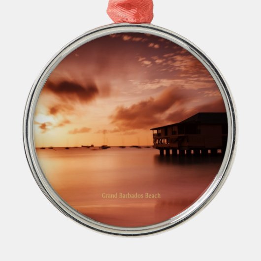 Sunset at Grand Barbados Beach Metalen Ornament (Voorkant)