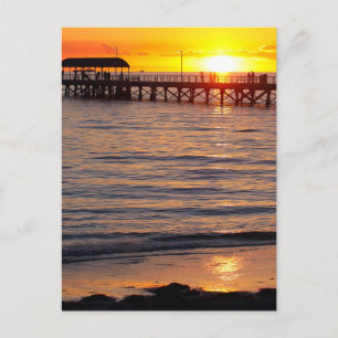 Sunset at Grange Beach and Jetty, Australië Briefkaart