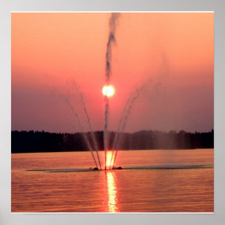 Sunset at Lake Lohja, Finland Poster