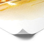 Sunset at Lake Minimalist Waterverf Poster (Hoek)