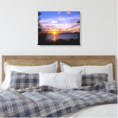 Sunset at Lake Taupo Canvas Afdruk (Insitu (Slaapkamer))