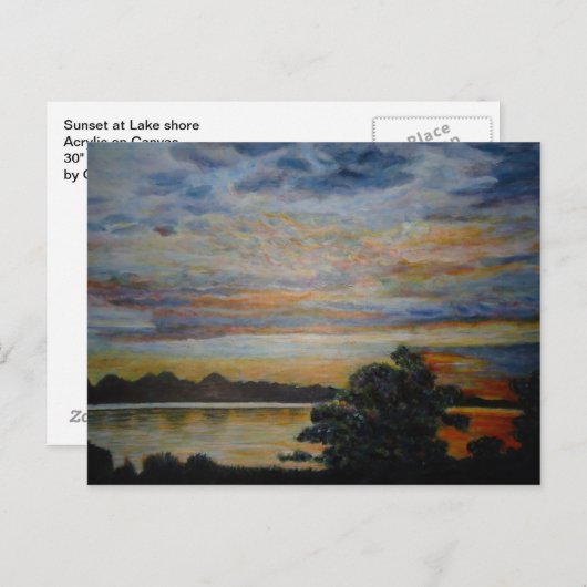 Sunset at Lakeshore Briefkaart (Voorkant / Achterkant)