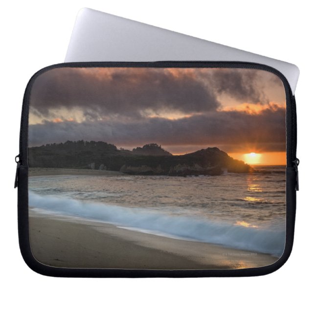 Sunset at Monastery Beach, Carmel, California, Laptop Sleeve (Voorkant)