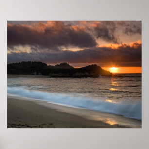 Sunset at Monastery Beach, Carmel, California, Poster