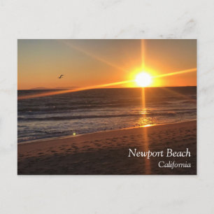 Sunset at Newport Beach, Californië Briefkaart