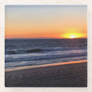 Sunset at Newport Beach, Californië Glazen Onderzetter