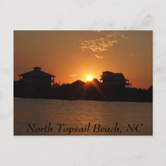 Sunset at North Topsail, North Topsail Beach, NC Briefkaart