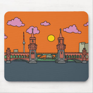 Sunset at Oberbaum Bridge in Berlijn Muismat