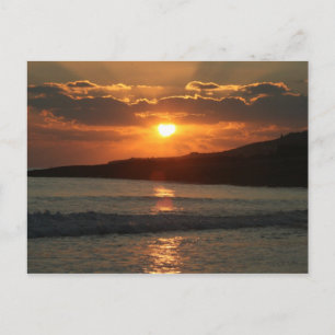 Sunset at Praia Da Luz Beach, Algarve, Portugal Briefkaart