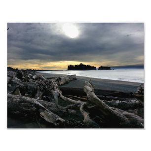 Sunset at Ruby Beach Olympisch Park Foto Afdruk