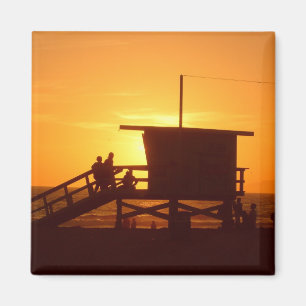 Sunset at Santa Monica State Beach Magnet Magneet