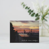 Sunset at Soo Locks Briefkaart (Staand voorkant)