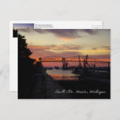Sunset at Soo Locks Briefkaart (Voorkant / Achterkant)