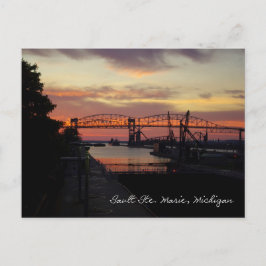 Sunset at Soo Locks Briefkaart