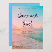 Sunset at the Beach Wedding Invitation Kaart (Voorkant / Achterkant)