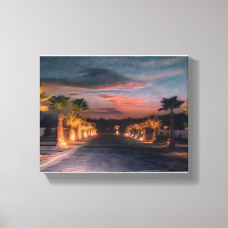 Sunset at the Desert Edge Canvas Afdruk