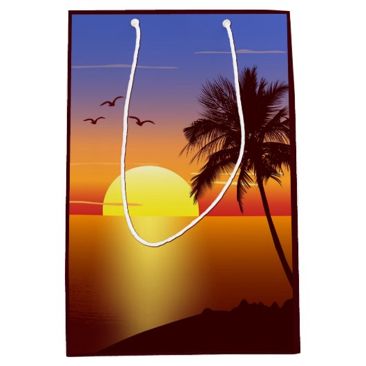 Sunset at tropical strand medium cadeauzakje (Voorkant)