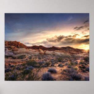 Sunset at Valley of Fire State Park   Nevada, Vere Poster