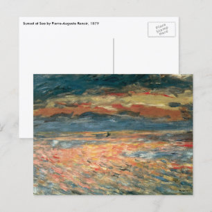 Sunset at Zee by Pierre Renoir,  Kunst Briefkaart