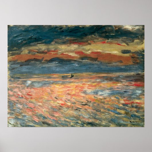 Sunset at Zee by Pierre Renoir,  Kunst Poster (Voorkant)
