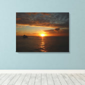 Sunset at Zee II Tropical Seascape Canvas Afdruk (Insitu (Houten vloer))