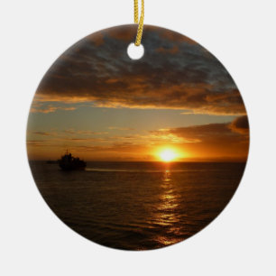 Sunset at Zee II Tropical Seascape Keramisch Ornament